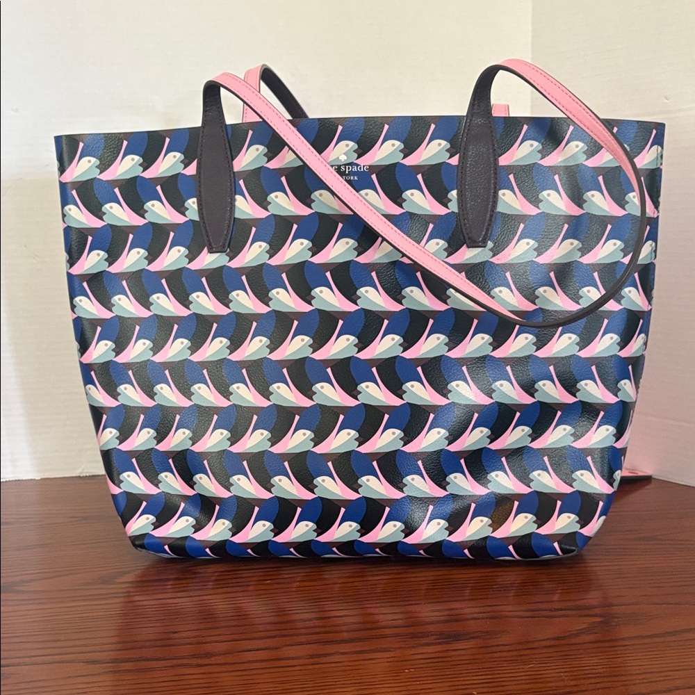 Kate Spade Multicolor Bird Pattern Tote